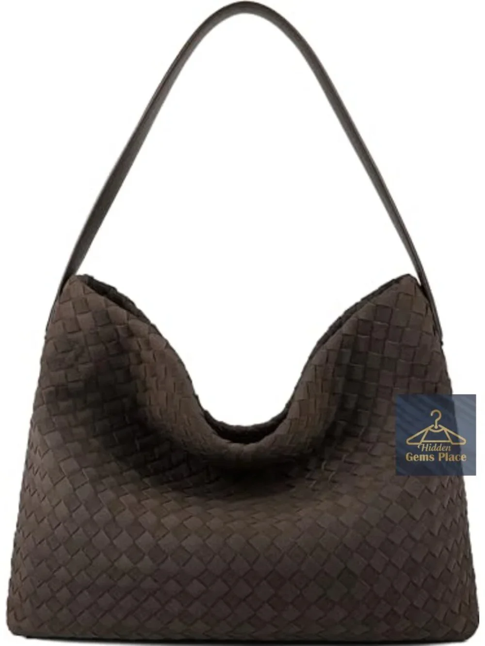 Suede Woven Top Handle Hobo Bag Tote with Magnetic Closure & Bonus Clutch